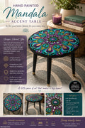 Hand‑Painted Mandala Accent Table