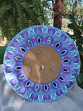 16" Hand-Painted Mandala Bulletin Board: Round Wood Dot Art with Mirror Accents