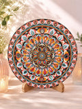 22" Sunset Bloom Mandala – Hand‑Painted Art
