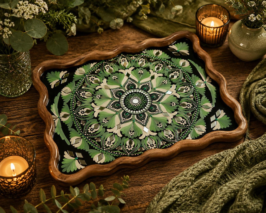 Hand-Painted Mandala Tray