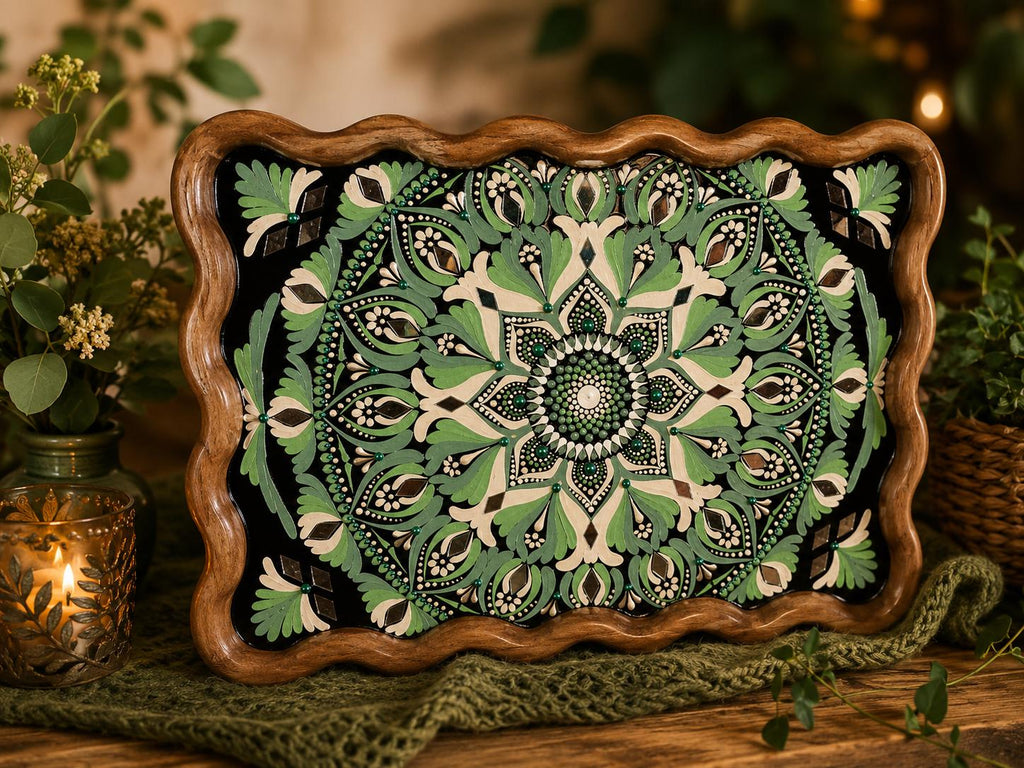 Hand-Painted Mandala Tray