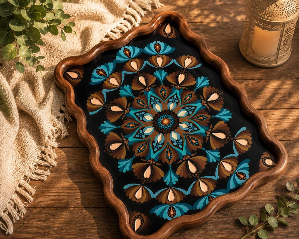 Hand-Painted Mandala Tray